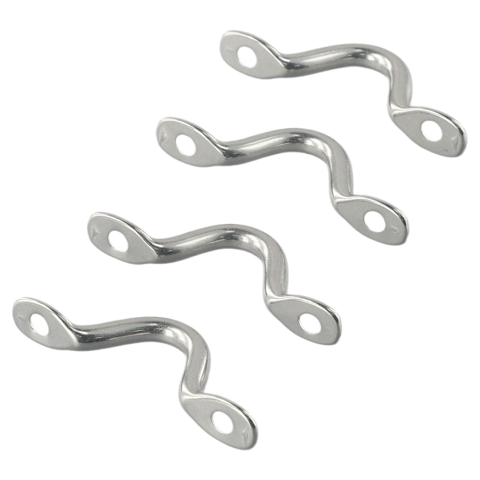 4Pcs Handle 5mm Stainless Steel Wire Eye Straps Boat Marine Tie Down Fender Hook Canopy Engines Accessories Stainless-Steel: Default Title