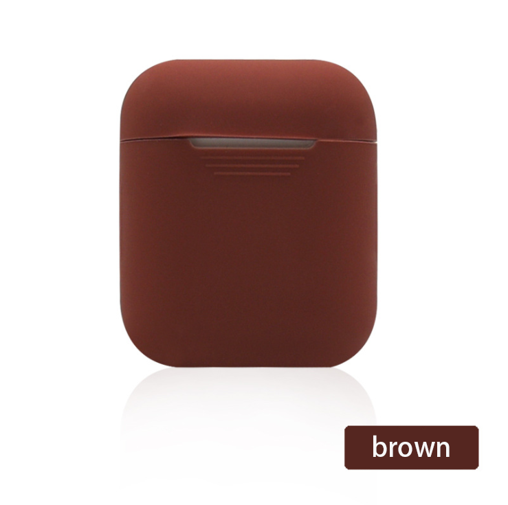 Soft Silicone Case Earphones for Apple Airpods case Bluetooth Wireless Earphone Protective Cover Box for Air Pods Ear Pods Bag: brown