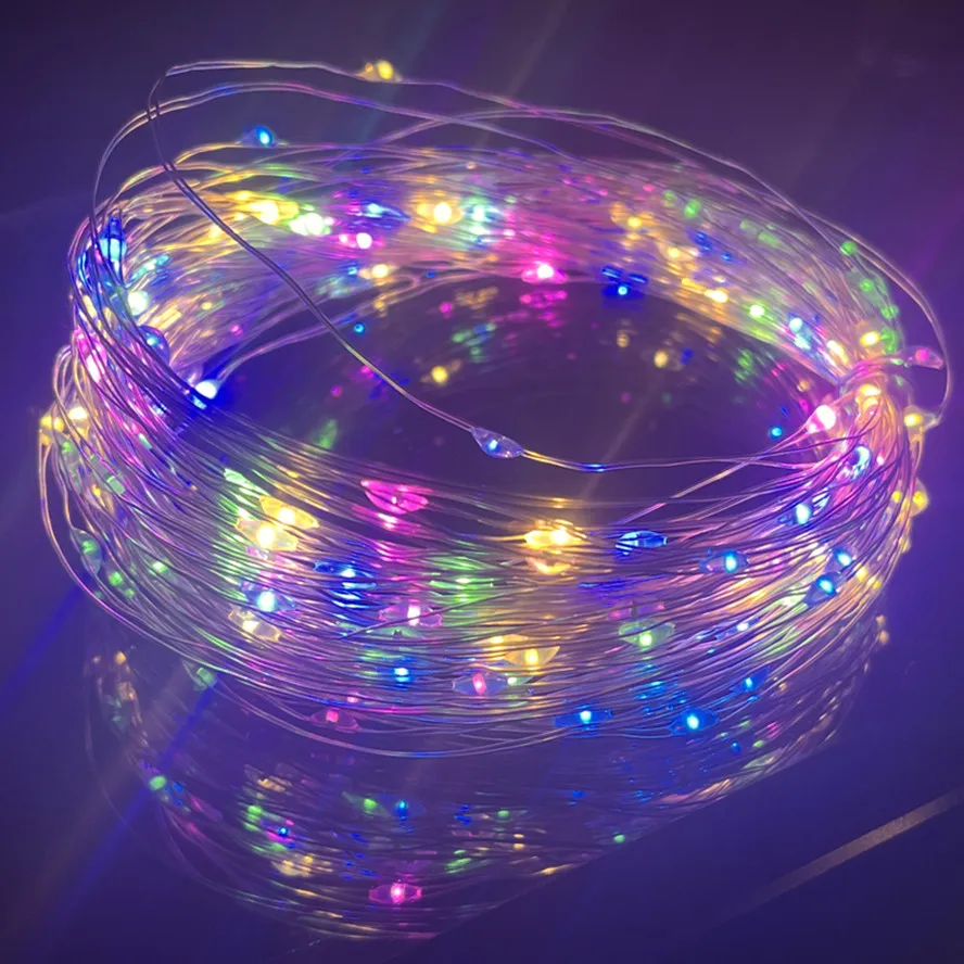 5/10/20M USB LED Lichterketten Kupfer Silber Draht Girlande Licht Wasserdicht Fee Lichter Für Weihnachten hochzeit Party Dekoration: RGB / 300w