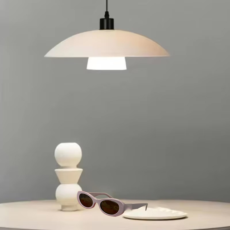 Led slaapkamer eetkamerlamp plafondlamp huis crème zwart plafondlamp franse retro ronde studielamp  k48: Paars