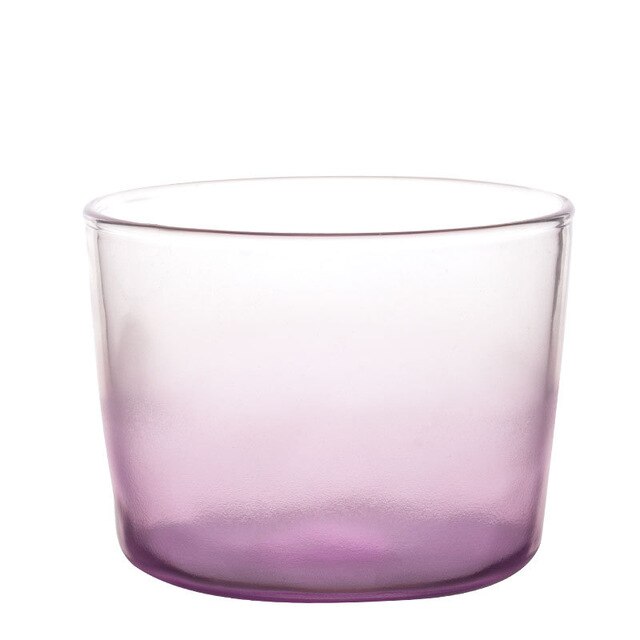 250Ml Japanse Kleurrijke Glazen Beker Hittebestendig Pudding Dessert Ijs Glas Mok Thuis Yoghurt Sap Melk Koffie cup 2 Stuks: Purple
