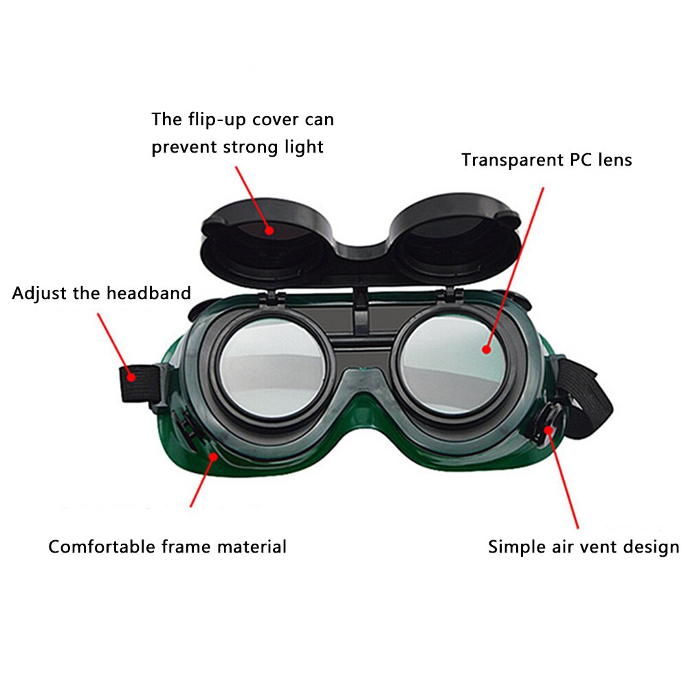 Flip-Up Double-Layer Welding Safety Protective Goggles Glasses Protective Glasses Fits For Cutting Grinding Welding