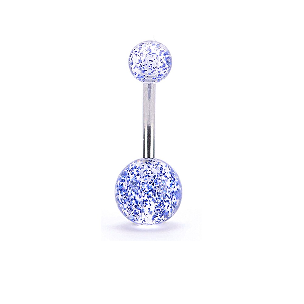 1 pièces mélange couleur nouveauté Nombril Piercing Nombril Flexible barre clair petit Piercing Nombril boucle d'oreille bijoux de corps: Dark Blue