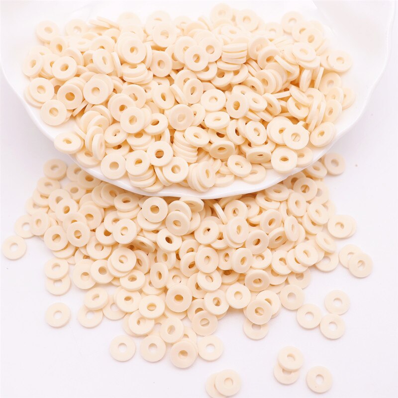 Flat Round Polymer Clay Beads Chip Disk Loose Spacer Handmade Boho Slice Beads For DIY Jewelry Making Bracelets