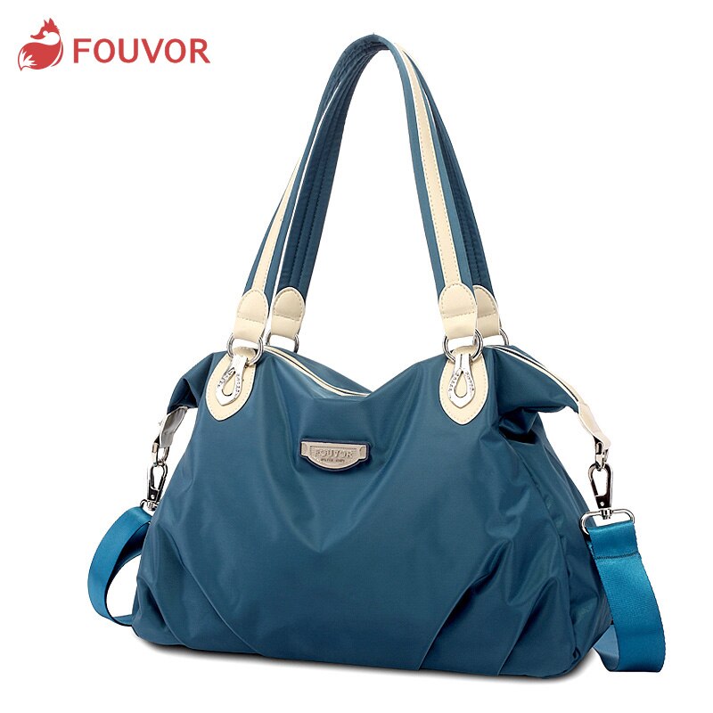 Fouvor damestas met grote capaciteit, ol-stijl damestas, oxford waterdichte tas met rits, casual messenger bag 2611-04a: Blauw