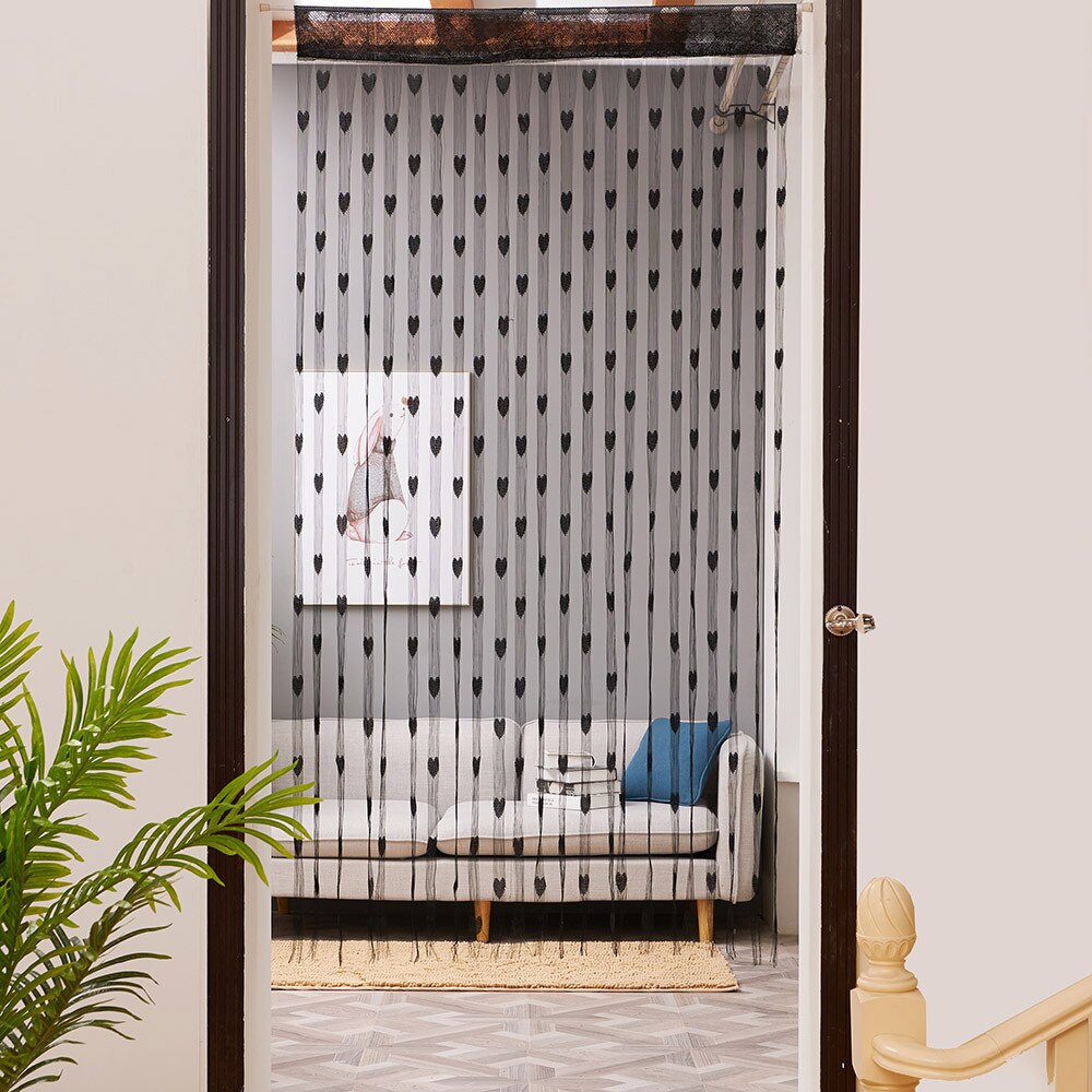 Dørskille ren gardin valance mesh nett tredør gardin persienner håndlaget 100 cmx 200cm romdeler moskitiera 4fm