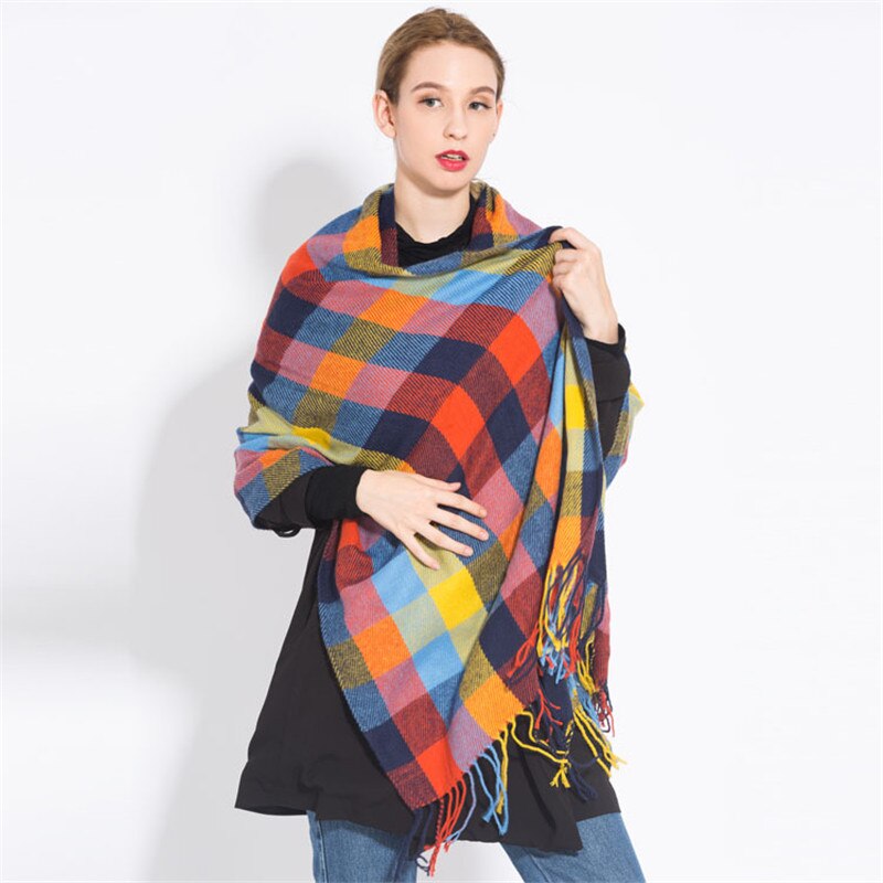 Plaid Winter Scarf Women neck head Scarves Casual Scarfs Cashmere ladies shawls and wraps Bufandas Hombre: 21