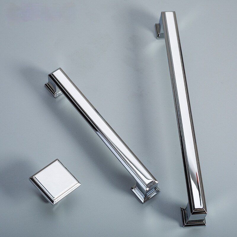 Cabinet Handles Modern Cabinet Handle Square Furniture Hardware Stainless Steel Kitchen Door Knob Cupboard Wardrobe Drawer Pulls