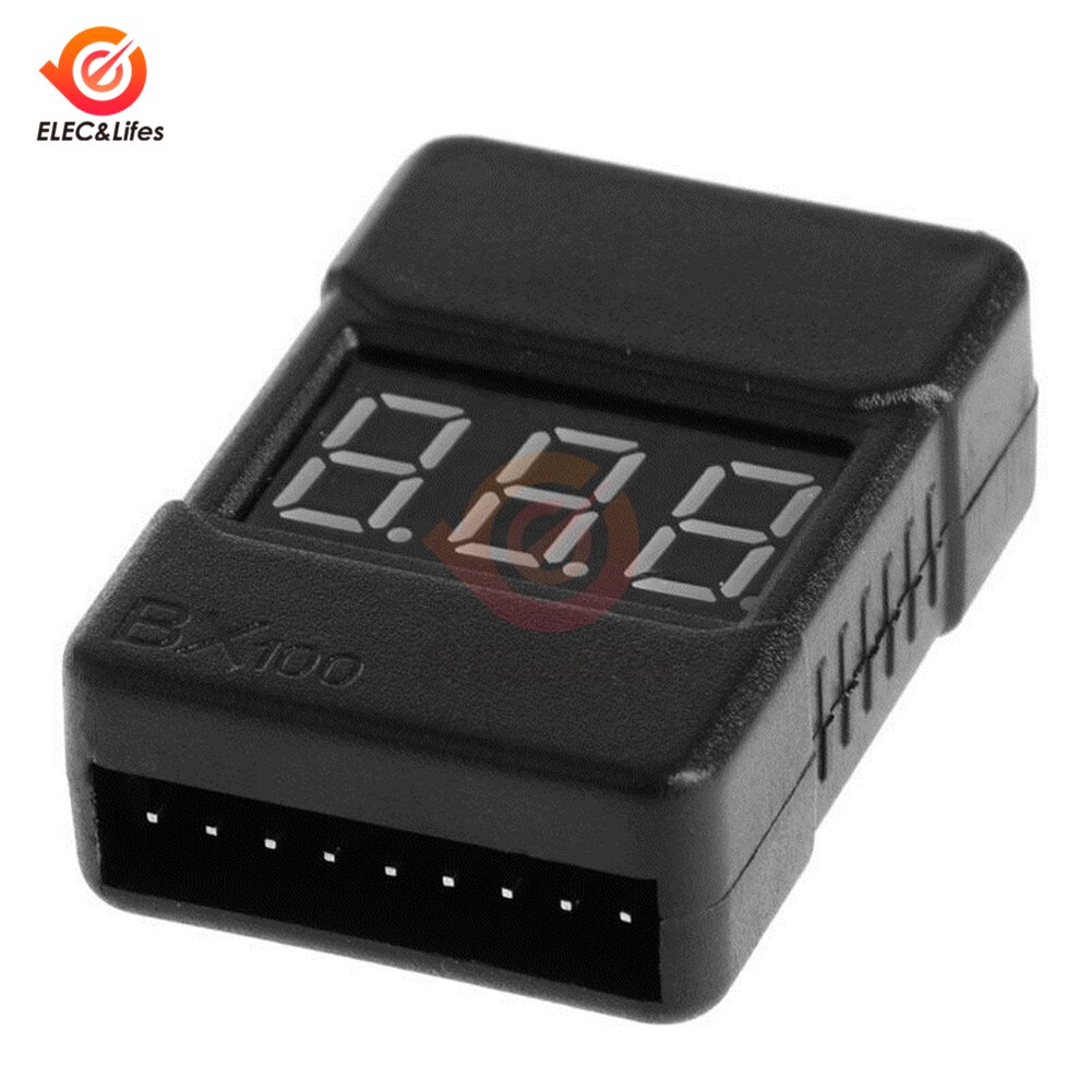 BX100 1-8S Lipo Battery Voltage Tester/Low Voltage Alarm Buzzer Dual Channel Luidsprekers