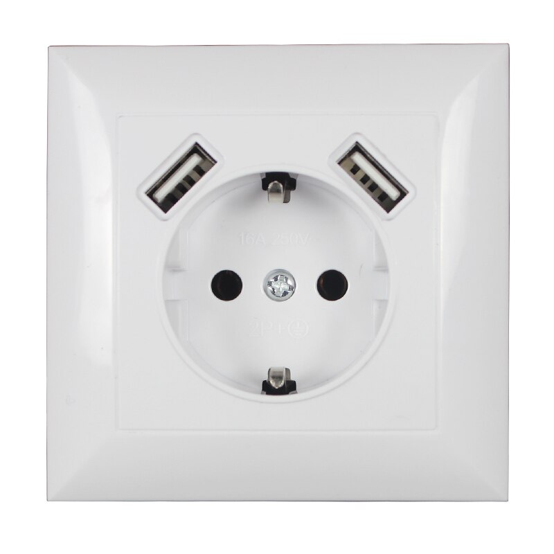 Usb Muur Socket Dubbele Usb-poort 5V 2A Usb Stopcontact Usb Murale Steckdose V2-01: 2 USB SOCKET