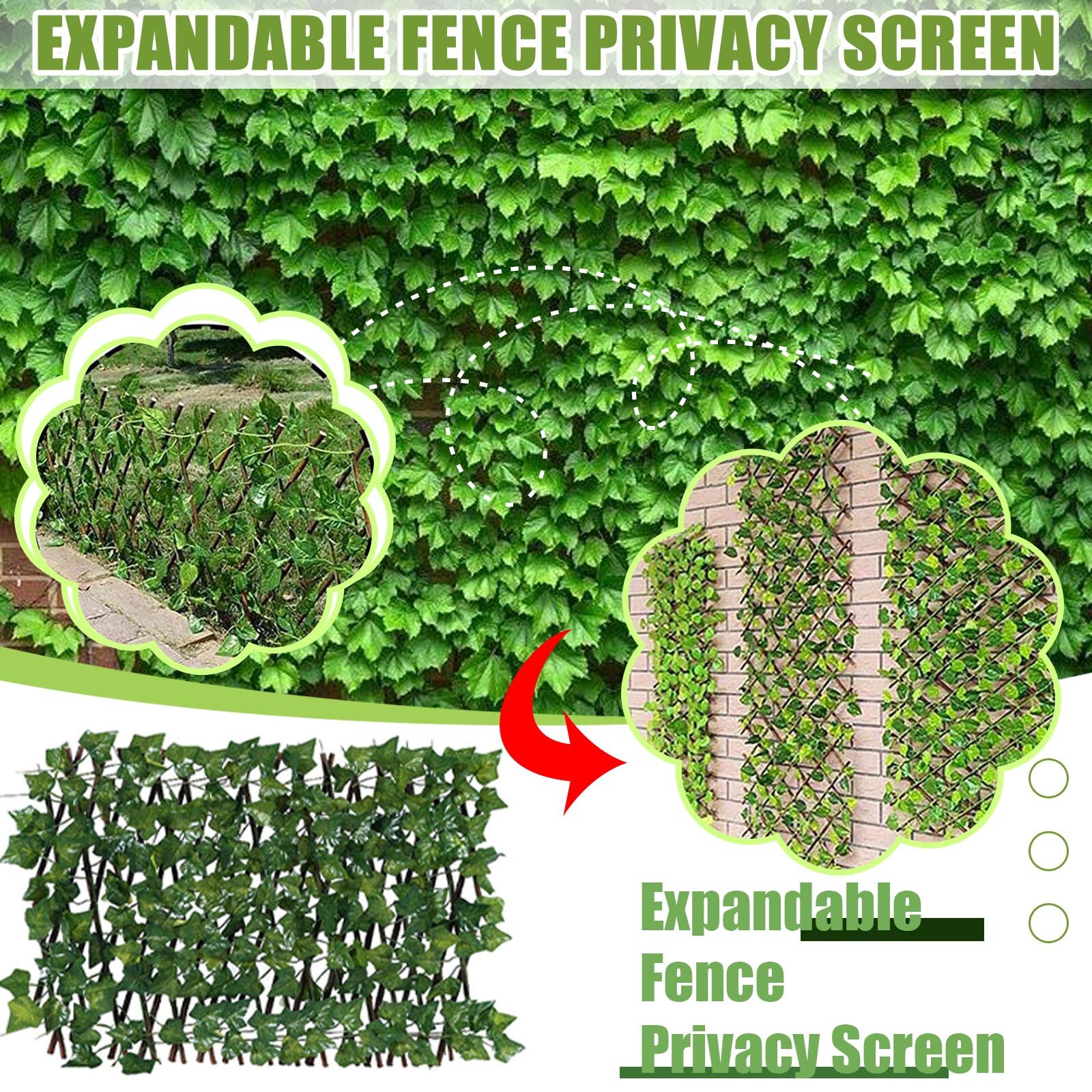 Expanding Fence Retractable Fence Screen with Plant Expandable Fence Privacy Jardin Garden Decoration Outdoor bordure de jardin