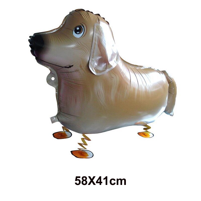 Walking Animal Helium Balloon Dog Panda Tiger Lion Pig Puppy Dinosaur Foil Ballon Happy Birthday Decor Baby shower Toy Air Globo: Rose Red