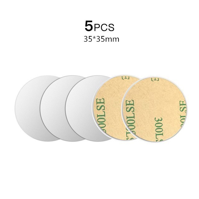 1/3/5PCS Metalowa płytka Naklejka dysk żelazny arkusz do magnesu Uchwyt na telefon komórkowy do magnetycznych uchwytów na telefon samochodowy Nie magnes: MULTICOLOR