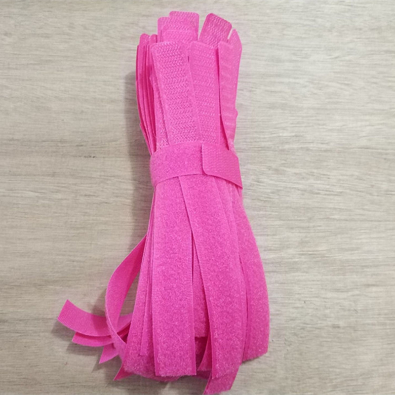 10/20/30pcs Nylon Loop Wrap Releasable Cable Ties Fastening Cable tie Straps Bundle Ties Cable Tie Wire Data Line Wrap: rose red / 30pcs