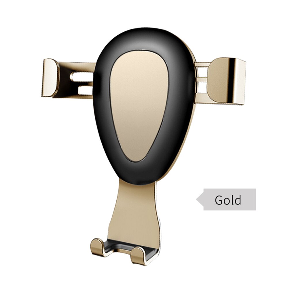 Luckybobi auto telefoonhouder voor telefoon in auto ventilatierooster zwaartekracht clip montage metalen mobiele telefoon houder gps standaard universeel  s02: Goud