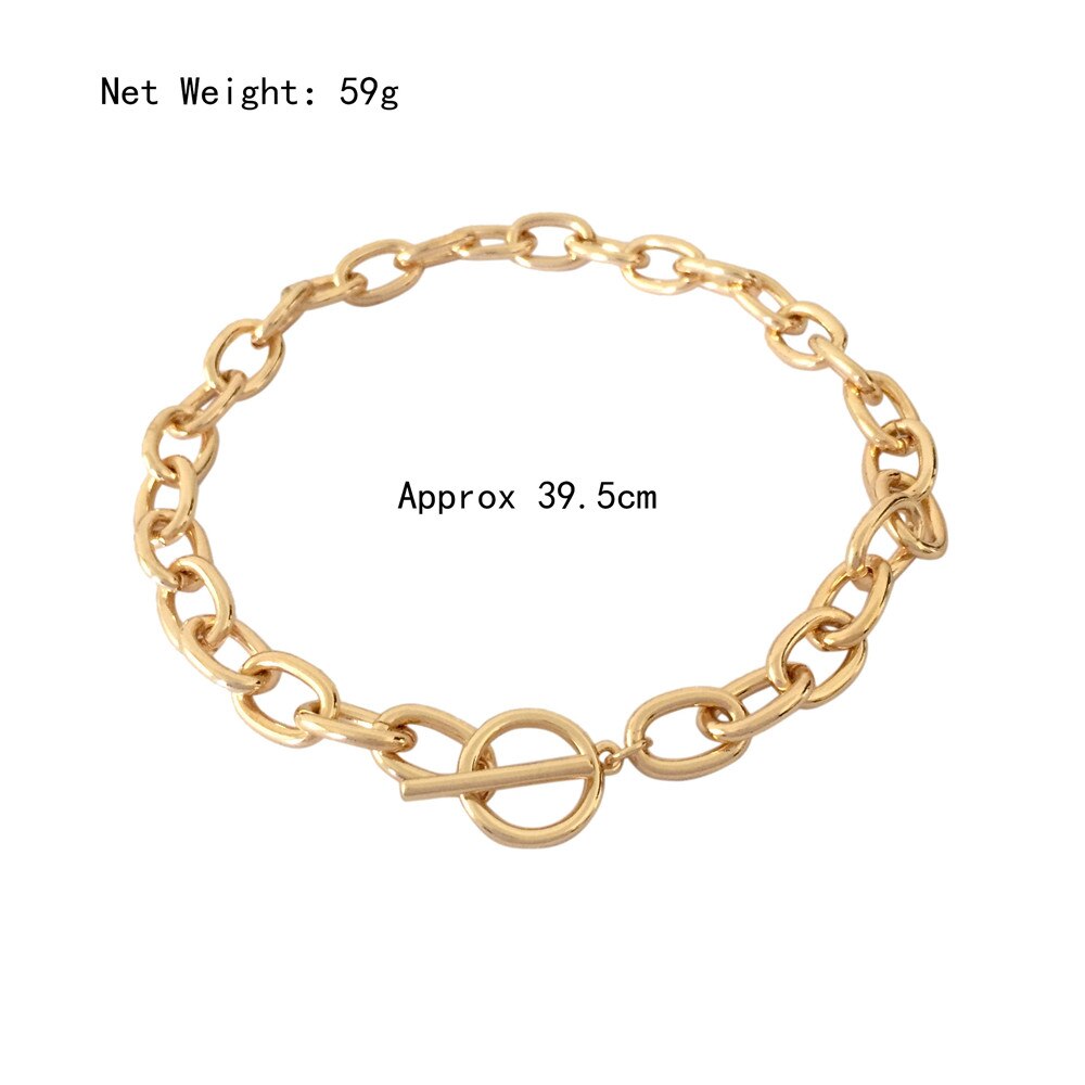 Modern Novelty Special Chain Linked Dainty Necklace Tiny Chain T bar O bar Enclosure Collar Chain For Women Girl: N27365