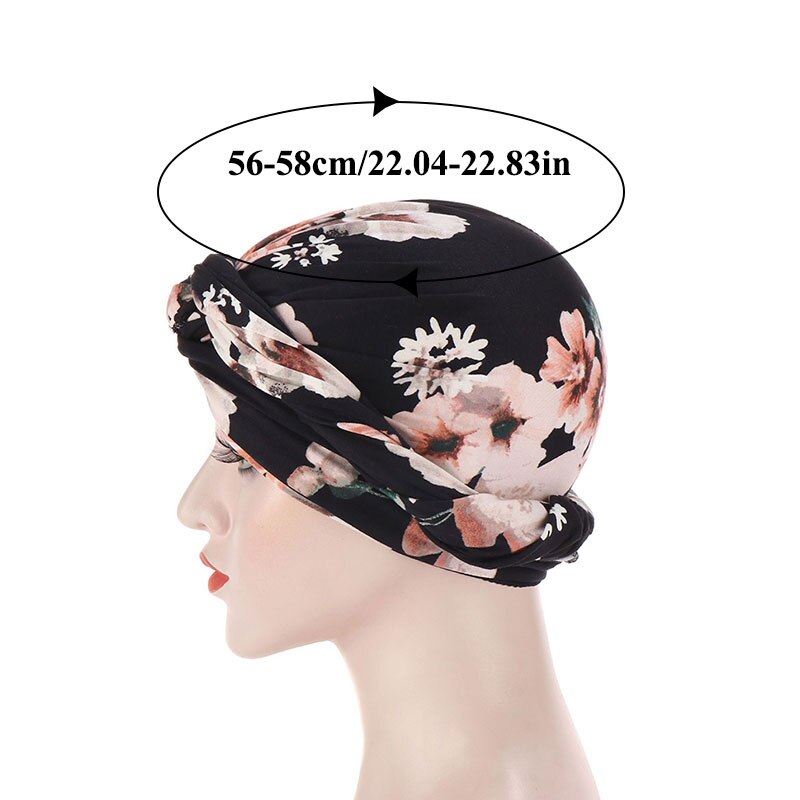 Bohe – Turban de sommeil à volants croisés pour femmes musulmanes, écharpe, bonnet, chapeau, accessoires contre la perte de cheveux