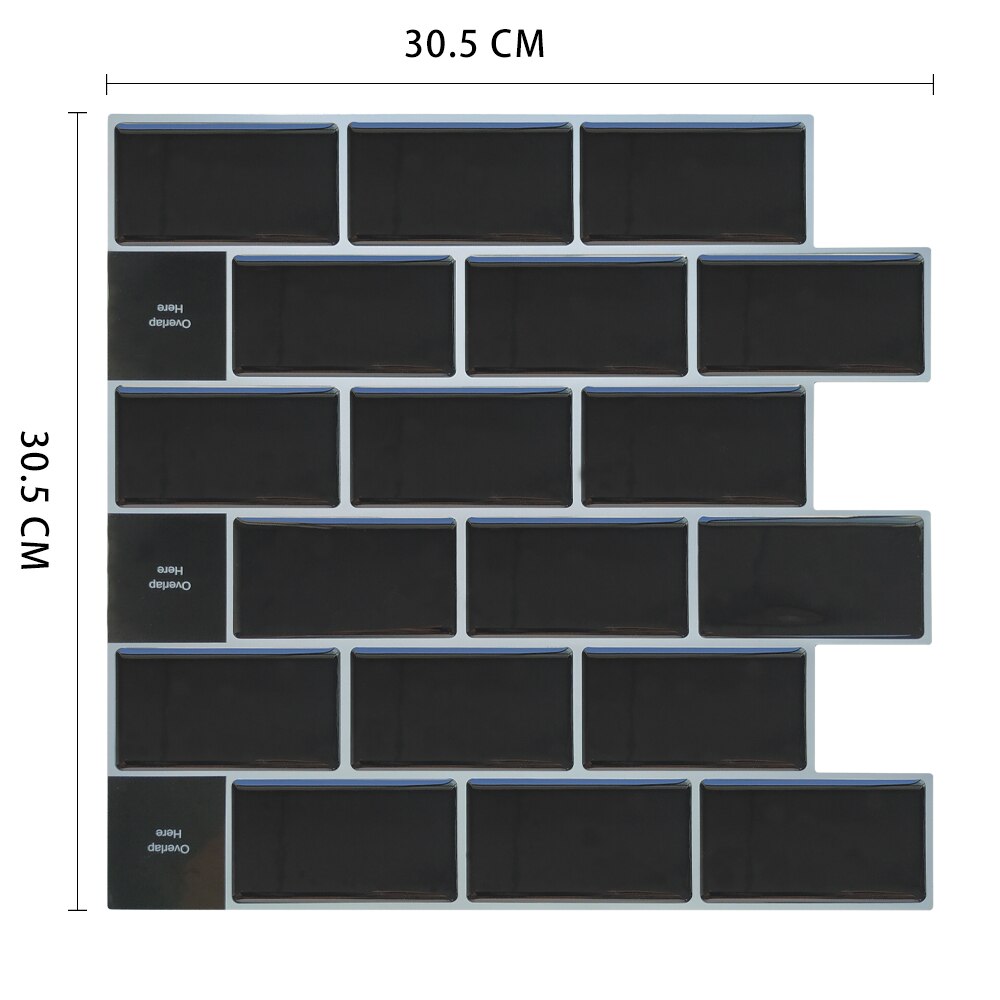 Selvklæbende mosaik køkken backsplash badeværelse skræl og stick vægdekoration klistermærke fliser vandtætte  - 1 ark: Msob -w58