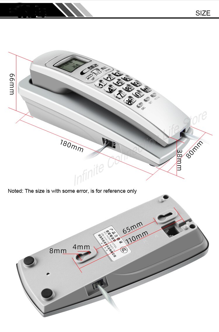 Fsk/Dtmf Vaste Telefoon Caller Id Telefoon Vaste Telefoons Mode Extension Telefoon Voor Home Office Hotel Zwart