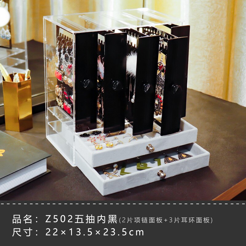 Boîte de rangement pour boucles d'oreilles, multifonction, présentoir Transparent pour bijoux colliers, maison, bijoux, anti-poussière: 16