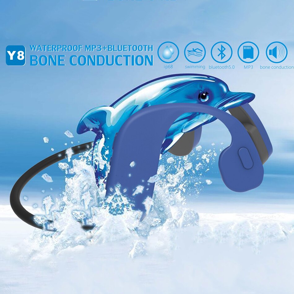 Auricular de natación resistente al agua IP68, para correr, Fitness, deporte, conducción ósea, Y8, 32GB, reproductor Mp3, Bluetooth 5,0, 2 en 1, novedad
