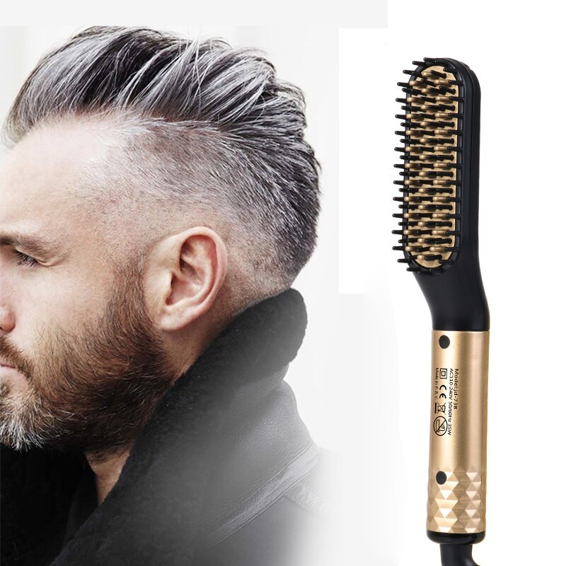 Multifunctional Hair Straightening Comb Beard Grooming Kit Hair Curler Comb Brush Quick Beard Hair Styler For Men Styling Tool