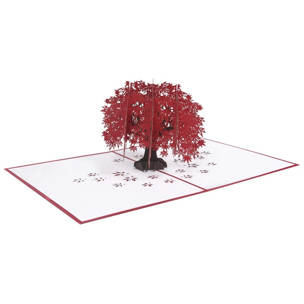 3D Pop-Up Cards Maple Leaf House Birthday Card Anniversary For Girl Kids Wife Postcard Wedding Invitations Greeting Cards: style 2