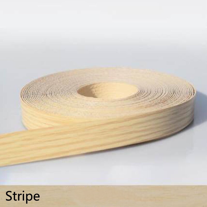 Borde de bandas de PVC decorativo de chapa de madera autoadhesivo de 10M y 2cm para muebles, armarios, mesas de oficina, bordes de superficie de madera: Stripe