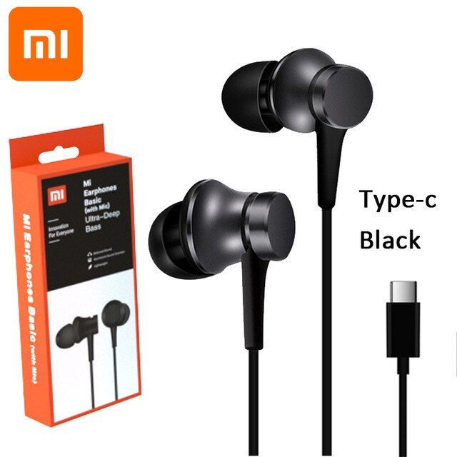 Xiaomi Piston 3 Earphones USB Type-C Mi Piston Fresh Edition Earphone Headset with Mic for Xiaomi Mi 6/8 Huawei Earphone Earbuds: Type Cblack