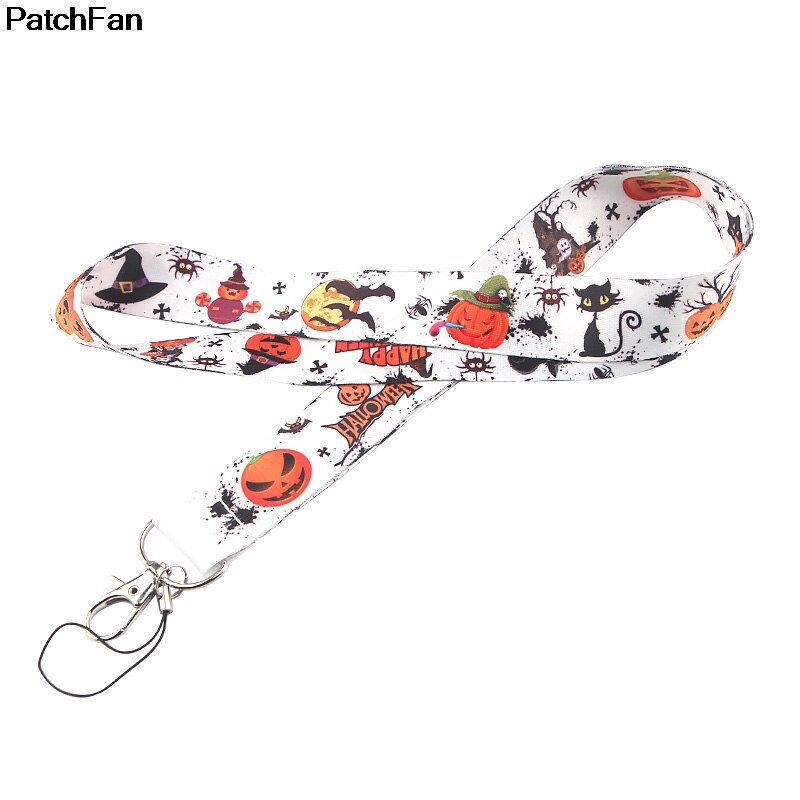 A2507 patfan estilo de Halloween Correa cuello cordones para la seguridad de la ruptura para el teléfono móvil USB ID Badge Holder Key