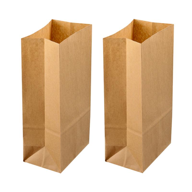 50 Pcs Kraft Papieren Zakken Ontbijt Vierkante Bodem Papieren Zakken Snoep Voedsel Papieren Zakken Bakken Dessert Party Papieren Zakken: 50pcs