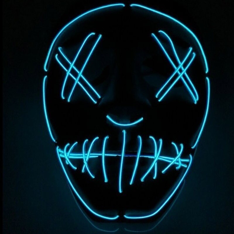 1m koldt lysmaske led lys lysende maske med 3v konstant på inverter til halloween festartikler jul (ikke inkluderet maske)