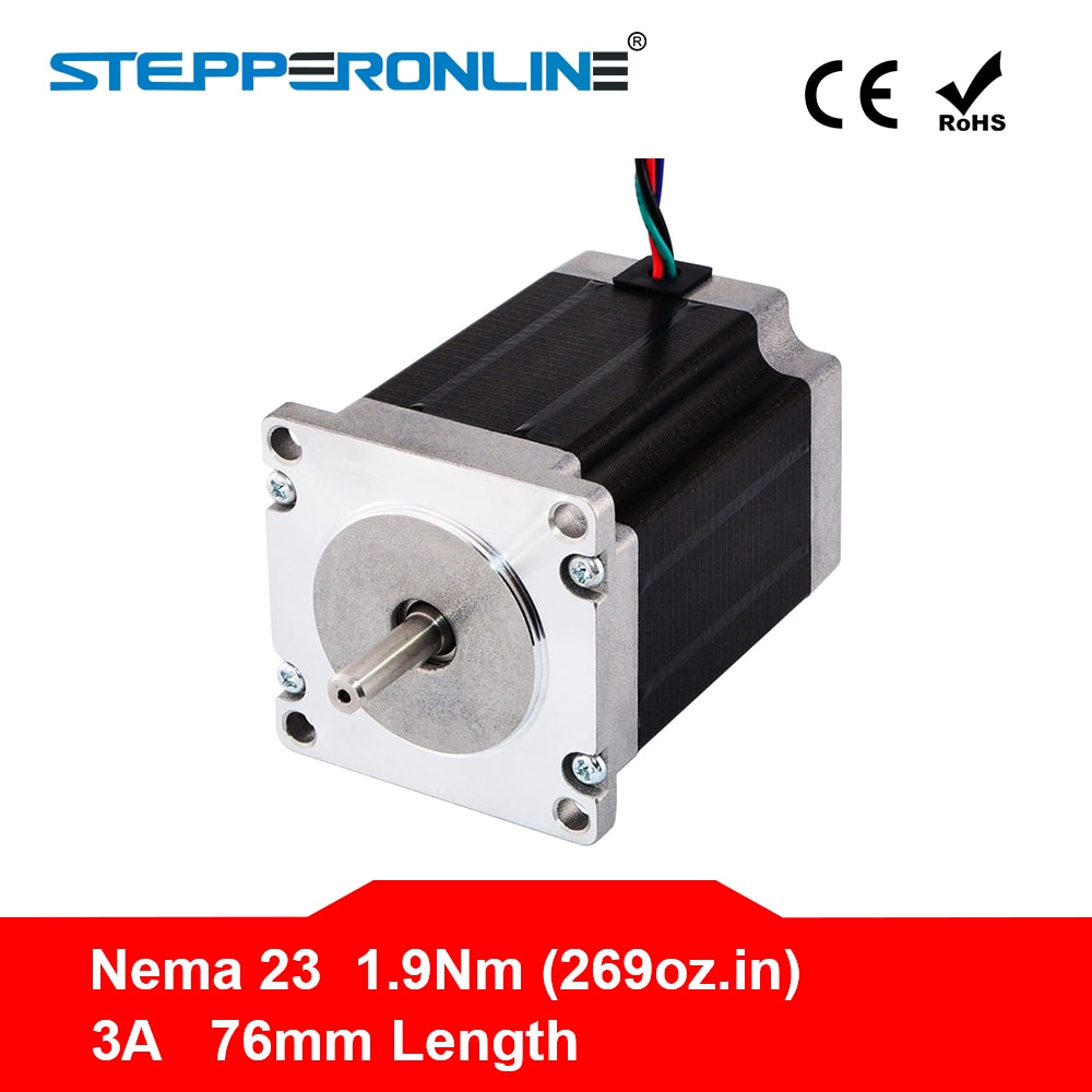 Free ship ! 1PC Nema 23 Stepper Motor 57 Motor 1.9Nm(269oz.in) 3A 76mm Nema23 Step Motor 4-lead for CNC Milling Machine