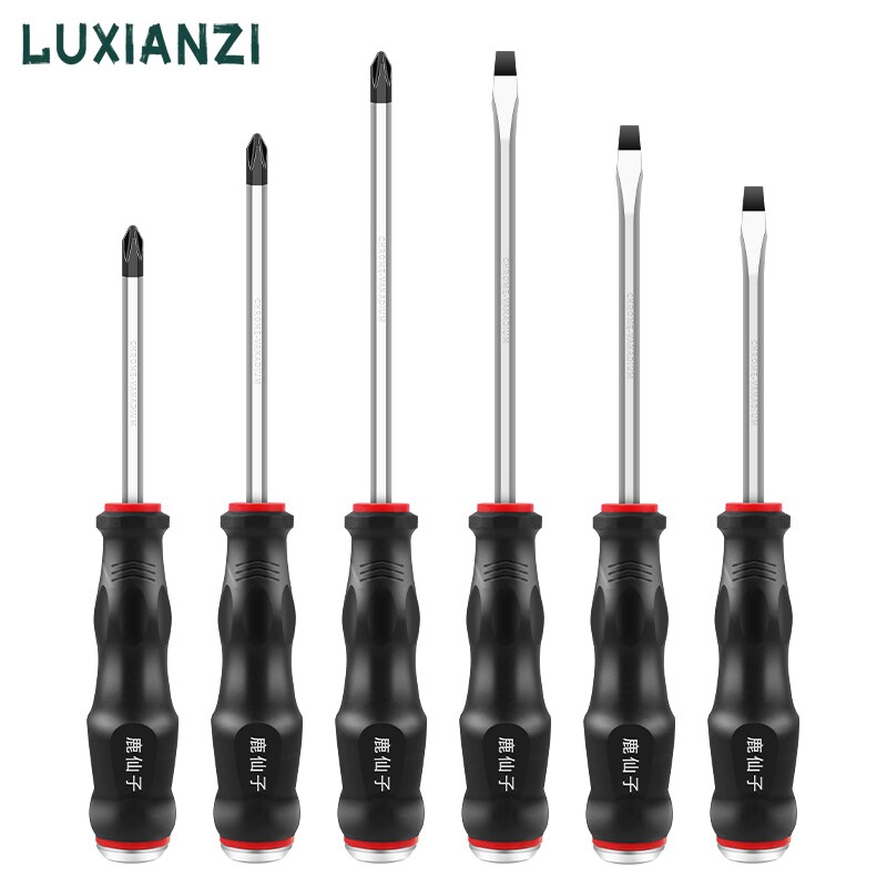 LUXIANI Longer Slotted Phillips Screwdriver Hammerable Hand Tools For Car Repair Household Can be knocked Magnetic Screw Driver
