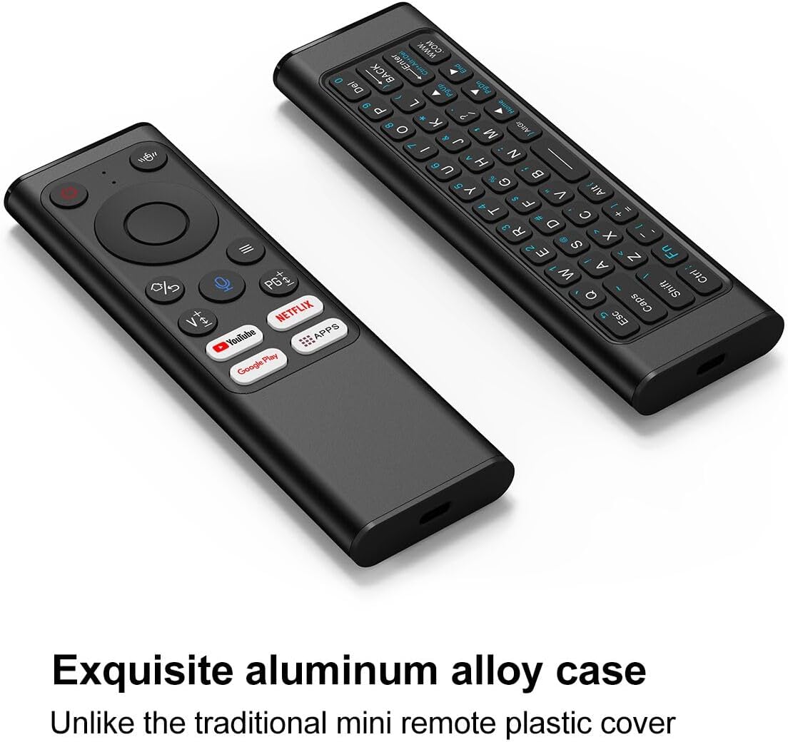 iPazzPort PC-Fernbedienung, Air Mouse-Fernbedienung mit Tastatur, 2,4 G und Bluetooth QWERTY-Tastatur-Controller für Windows 10, 11, HTPC