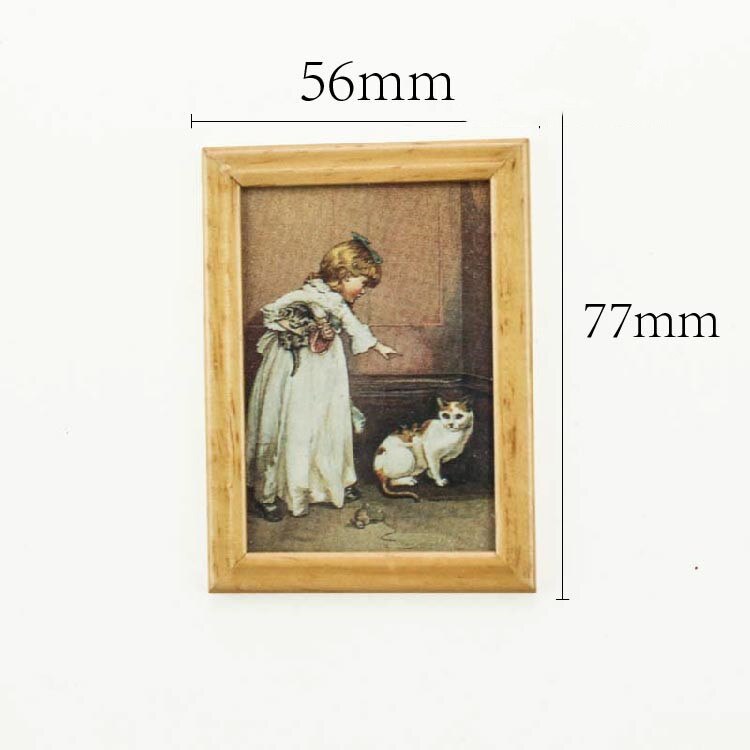 1:12 dockhus mini oljemålning fotomöbel leksaksmatch för skogsdjur familj samlarobjekt