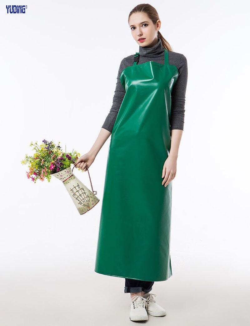 NEUE PRAKTISCHE UNISEX ERWACHSENE AUßERHALB ARBEITS REINIGUNG SCHÜRZE PU WASSERDICHTE SCHÜRZE: Green / 80cm x 120cm