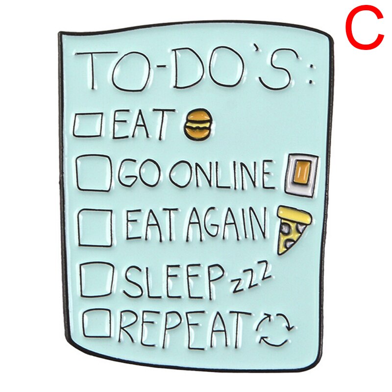 1 stücke Zu tun Liste Zahnbürste Zahnpasta Stift Lächeln Zahn essen Pizza Burger Revers Stift Zahnarzt Broschen