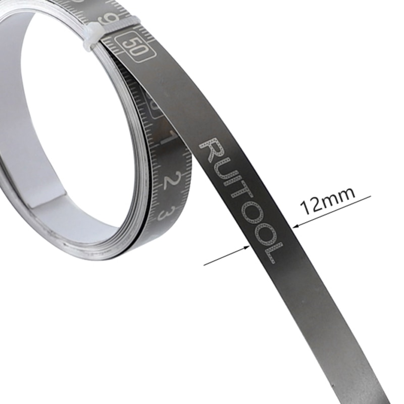 Metric Tape Measure 1-3M Adhesive Measuring Tape Stainless Steel 304 Rust-Proof Scale Ruler for Miter Track