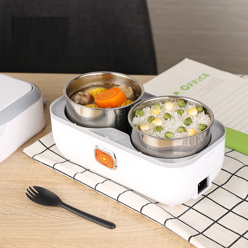 Electric Portable Heating Lunch Box Stainless steel Food Container Mini Rice Cooker Steamer Meal Lunchbox Bento Warmer