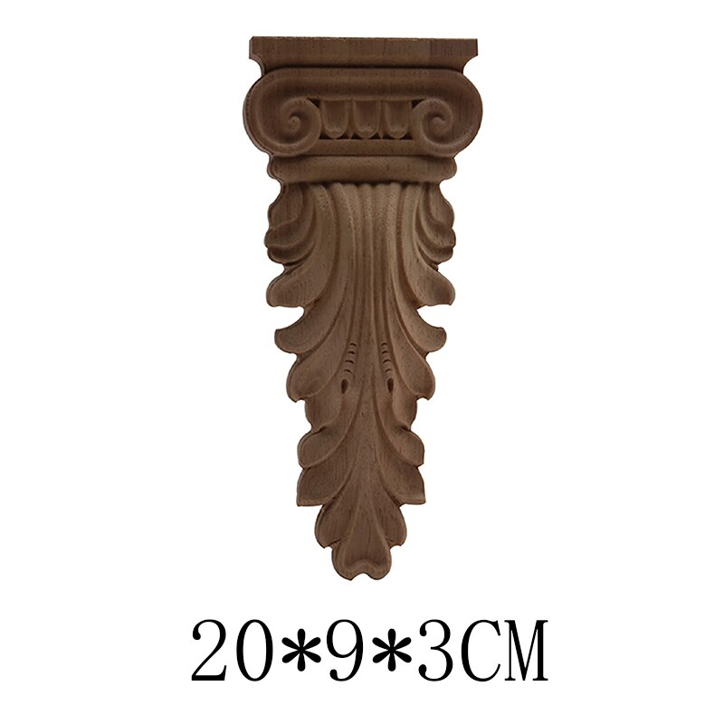 Ornamental Antique Exquisite Wood Carving Lines Stigma Wood Decal Wood Applique Floral Long Leaves Wooden Furniture Feet Cabinet: D19-4