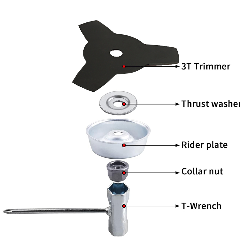 INDEL Bosmaaier Mes 10 "x 3 Tanden Koolstofstaal Grasmaaier Accessoires Tuin Gereedschap Trimmer Onderdelen Gereedschap
