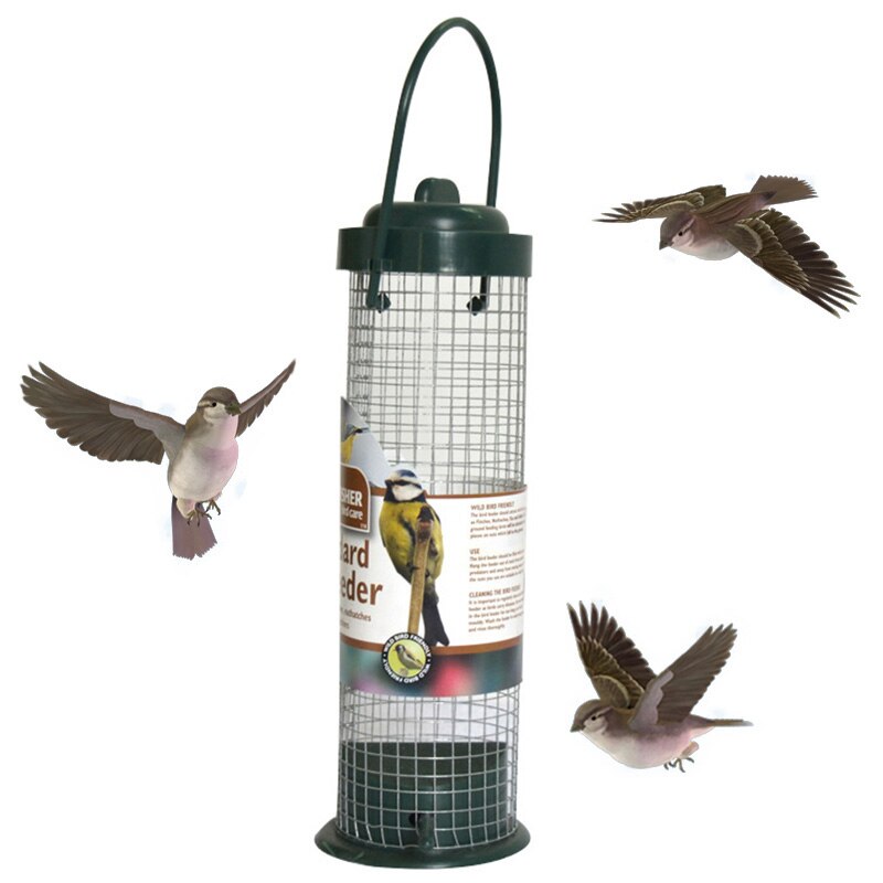 Green Bird Feeder Outdoor Waterproof Bird Feeder Pet Supplies Plastic Hanging Bird Food Container Garden Decoration