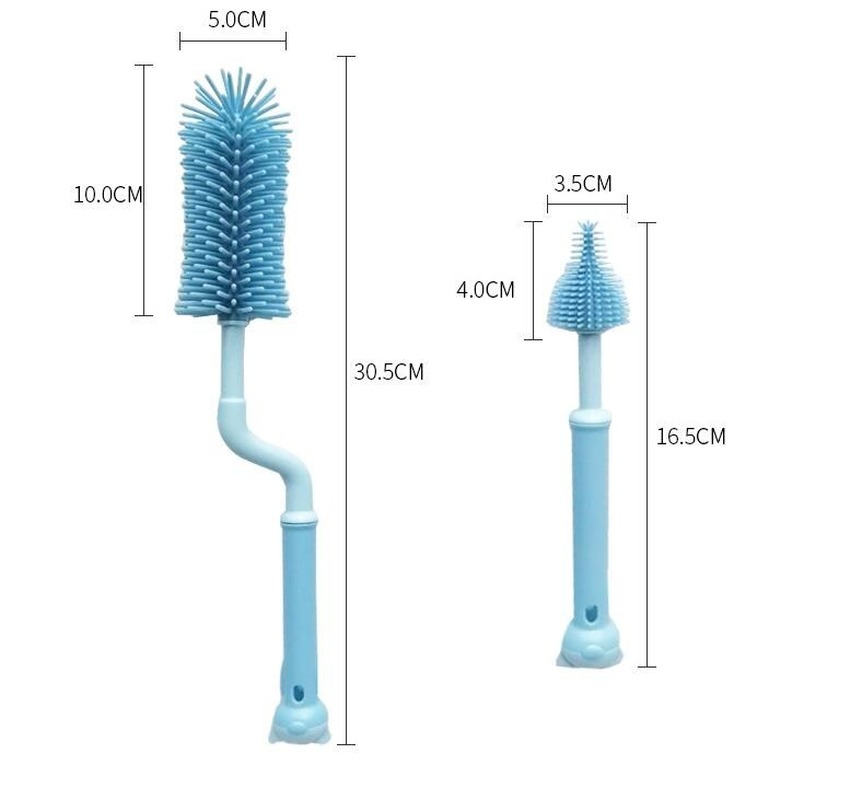 Baby Flasche Reiniger Pinsel Neugeborenen Silikon 360 Grad Drehung Lange Griff Milch Fütterung Nippel Schnuller Tasse Sauber Reinigung einstellen