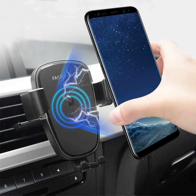 Qi Wireless Charger For Samsung Galaxy Note 8 9 10 pro note10+ 20 ultra 5G Fast Charging Pad Car Mount Phone Holder Accessory