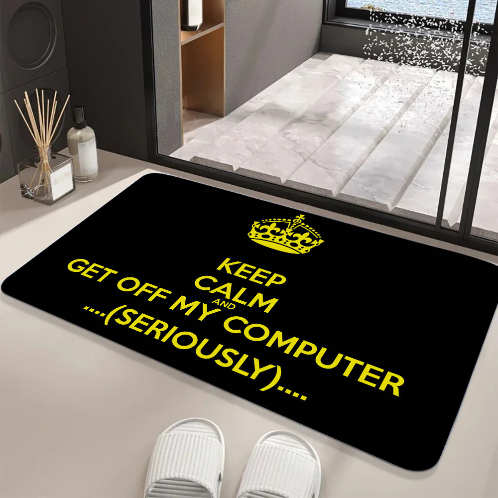 Keep Off Area Rugs Floor Mat Black and White Carpet Door Mat Rug for Bed Sofa Decoration Protect Your Personal Space 40x60cm: black