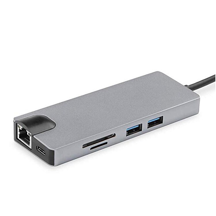 Type-C Naar Hdmi Type-C Docking Station Hdmi Vga Gigabit Netwerkkaart Usb Kaartlezer Alle In een Acht In Een