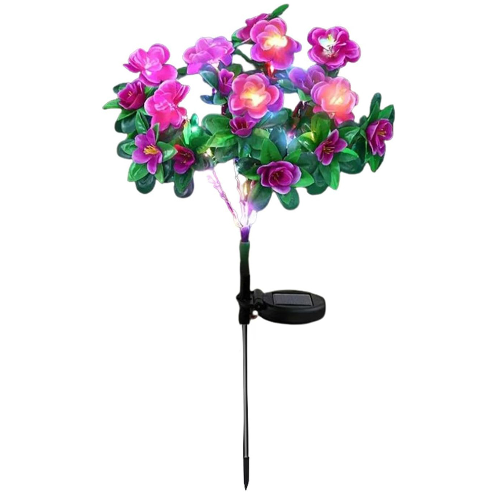 Led-solcellelampe vanntett azalea-solcellelampe utendørs dekorativ for hage, plen, stibelysning, bryllupsdekor: Blå