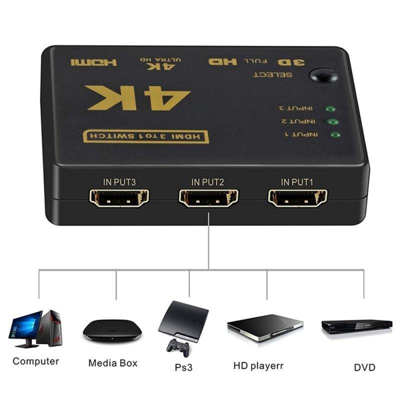 Hdmi Splitter 4K Hdmi Switch Adapter Hdmi Switcher 3 In 1 Out Voor Hdtv Pc AM8 Doos Switch Hdmi bi-Richting 4K X 2K Splitter