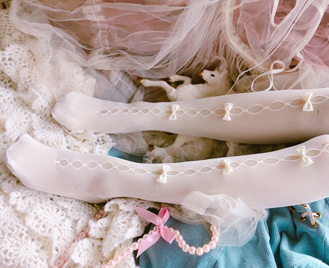Hule små sommerfugle net sokker hul sokker sød retro stil strømpebukser elasticitet var tynd kvindelige lolita sokker japansk sød